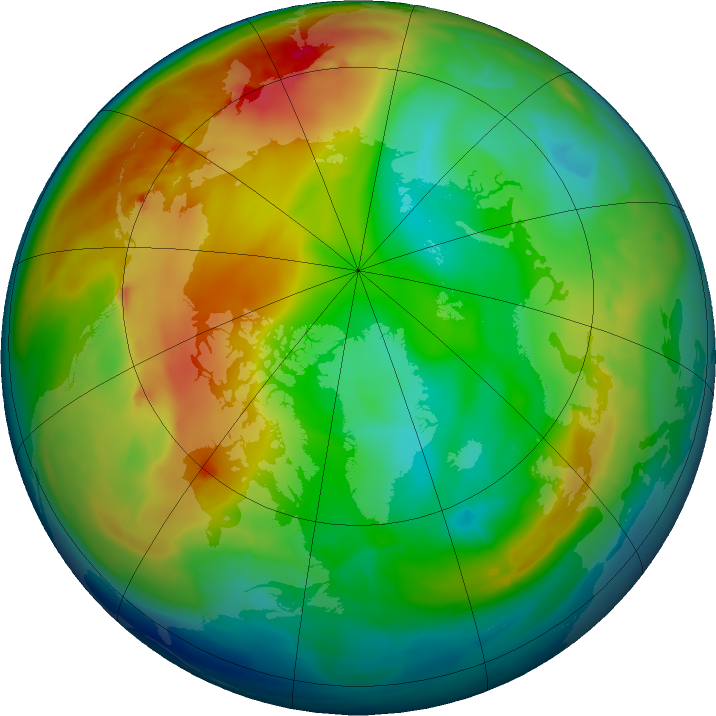 Arctic ozone map for 10 January 2016